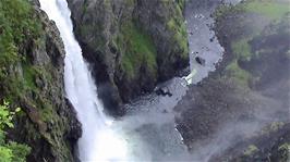 Our driver stops briefly so we can take a look at the Vøring Falls waterfall, 6.7 miles into the bus journey from Upper Eidfjord